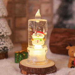 Christmas Candle Night Light Clear Flameless Taper Candles Water-Filled LED Lighted Pillar Candles Flickering LED Candles With