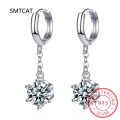 1CT Moissanite Long Drop Earrings: 925 Sterling Silver, Brilliant Lab Diamond Dangles for Women