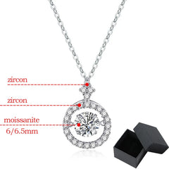 Smyoue 1/0.8 CT Moissanite Pendant For Women Simulated Diamond Necklace S925 Sterling Silver Jewelry Girl Valentine's Day Gift