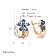 Rose Gold Earrings Spain Embossed Vintage Pattern Piercing Pendiente Micro CZ Zircons Light Luxury Party Summer Fine Jewelry