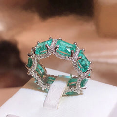 Indulge in Luxury: Sterling Silver Aquamarine Topaz Ring with Paraiba Zircon