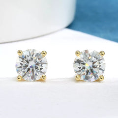 Golden Brilliance Moissanite Earrings