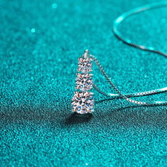 Exquisite Moissanite Diamond Necklace: GRA 925 Sterling Silver Plated in Elegant 18k White Gold