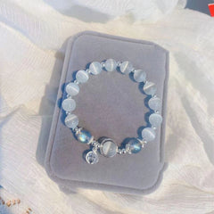 New Fashion Simple Opal Sea Blue Moonstone Crystal Bracelet for Women