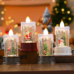 Christmas Light-Emitting Candle Light Creative Small Wind Light Night Light Decoration Christmas Children's Gift Window Decorati