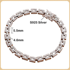 Luxury Designer Tank Chain Moissanite Bracelet