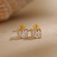 Golden Brilliance Moissanite Earrings