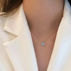 Luxury Simulation Aquamarine Jelly Bean Pendant Necklace 925 Stamp Super Shining Bright Pillow Square Aquamarine Zircon Gift