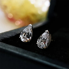 1-4 Carat Pear Cut Moissanite Diamond Stud Earrings: GRA Certified, S925 Sterling Silver Waterdrop Ear Studs