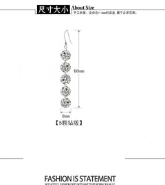 1CT Moissanite Long Drop Earrings: 925 Sterling Silver, Brilliant Lab Diamond Dangles for Women