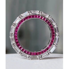 Eternity Ruby Diamond Ring: 100% Real 925 Sterling Silver for Lovers