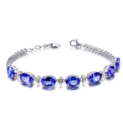 UMQ New 925 Sterling Silver Sapphire Bracelet: Creative Women's Silver Bracelet