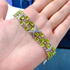 Versatile Luxury: Natural Peridot 925 Silver Ladies Bracelet - Simple, Fashionable Design