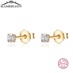 925 Sterling Silver Single Diamond Stud Earrings