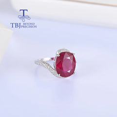 Luxury Natural Diffusion Glass Ruby Ring: Elegant Fashion in 925 Sterling Silver for Women