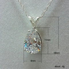 Sparkling Water Drop: Lab Aquamarine Zircon Pendant in 925 Sterling Silver