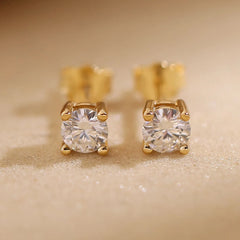 Golden Brilliance Moissanite Earrings