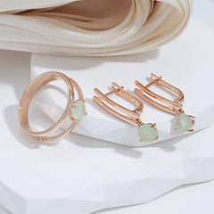 SYOUJYO Water Drop Emerald Green Natural Zircon Earrings For Women 585 Rose Gold Color Wedding Jewelry Luxury Dangle Earrings