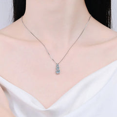 Exquisite Moissanite Diamond Necklace: GRA 925 Sterling Silver Plated in Elegant 18k White Gold