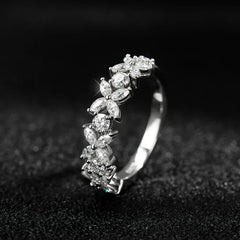 Full/Half Butterfly-shape Moissanite Eternity Rings 2.2CT Marquise Cut Diamond Engagement Ring 925 Sterling Silver Wedding Band