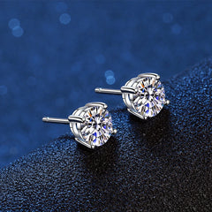 2.0ct Moissanite Earrings for Women Lab Grown Diamond Ear Studs 925 Sterling Silver Fine Jewelry Gift