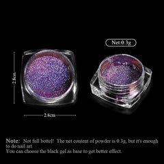 Reflective Magnetic Chameleon Nail Powder - Metallic Glitter Dust for Art & Manicure