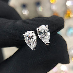 1-4 Carat Pear Cut Moissanite Diamond Stud Earrings: GRA Certified, S925 Sterling Silver Waterdrop Ear Studs