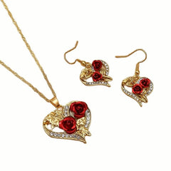 Capture Forever Love: Obega Creative Rose Heart Pendant Necklace with Exquisite Zircon, a Romantic Valentine's Day Gift