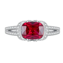 Retro Elegance: 925 Silver Set with Red Corundum Ring, High Ruby, and Tanzanian Blue Gemstones