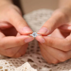 Trumium 0.5/1 Ct D Color Moissanite Ring: Stunning Diamond Moissanite Ring crafted in S925 Silver