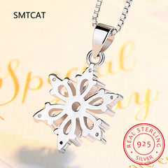 Sparkling Moissanite Snowflake Pendant Necklace For Women 925 Sterling Silver D Color Diamond Gemstone Necklace Fine Jewelry