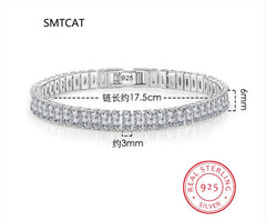 Emerald Cut High Carbon Diamond Bracelets: 100% 925 Sterling Silver