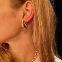 Gold-Plated Oversized Hoop Earrings - Lightweight, Hypoallergenic for Women & Girls