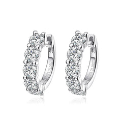 Smyoue 18k 3cttw Moissanite Hoop Earrings: Stunning 4mm D Color Sparkling Created Diamond Stones in 925 Sterling Silver