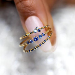 CANNER Luxury Sapphire 925 Sterling Silver Rings For Women: Gemstones with 18K Gold Accent