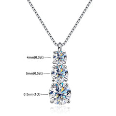 Exquisite Moissanite Diamond Necklace: GRA 925 Sterling Silver Plated in Elegant 18k White Gold