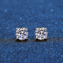 2.0ct Moissanite Earrings for Women Lab Grown Diamond Ear Studs 925 Sterling Silver Fine Jewelry Gift