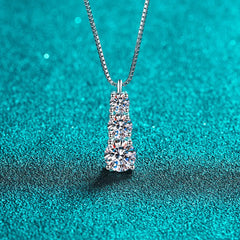 Exquisite Moissanite Diamond Necklace: GRA 925 Sterling Silver Plated in Elegant 18k White Gold