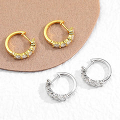 Smyoue 18k 3cttw Moissanite Hoop Earrings: Stunning 4mm D Color Sparkling Created Diamond Stones in 925 Sterling Silver