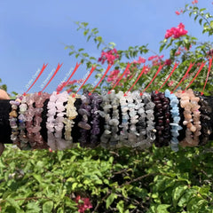 Natural Crystal Bracelet Irregular Stone Bracelet Beads Chip Jewelry Amethyst Aquamarine Rose Quartz Wristband Bangles for Women