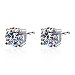 2.0ct Moissanite Earrings for Women Lab Grown Diamond Ear Studs 925 Sterling Silver Fine Jewelry Gift