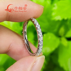 solid 2mm Moissanite Full Eternity Ring Band 925 Sterling Silver white Round Moissanite Diamond Jewelry gift dating party women