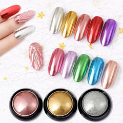 1 Box Nail Mirror Glitter Powder - Metallic Colorful Dust for UV Gel Polish & Nail Art