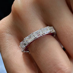 Eternity Ruby Diamond Ring: 100% Real 925 Sterling Silver for Lovers