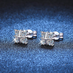 NeeTim D Color Moissanite Stud Earrings: Top Quality 925 Sterling Silver Sparkling Diamond for Women Engagement Wedding Jewelry