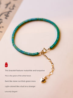 Jewelry Extremely Fine Chinese Ancient Style K Gold Women's Bracelet Turquoise