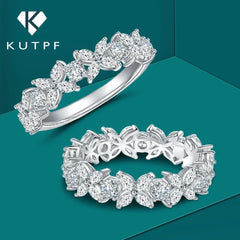 Full/Half Butterfly-shape Moissanite Eternity Rings 2.2CT Marquise Cut Diamond Engagement Ring 925 Sterling Silver Wedding Band