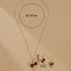 Capture Forever Love: Obega Creative Rose Heart Pendant Necklace with Exquisite Zircon, a Romantic Valentine's Day Gift