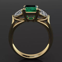 14k Gold Emerald Ring: Pure Emerald Gemstone for Women