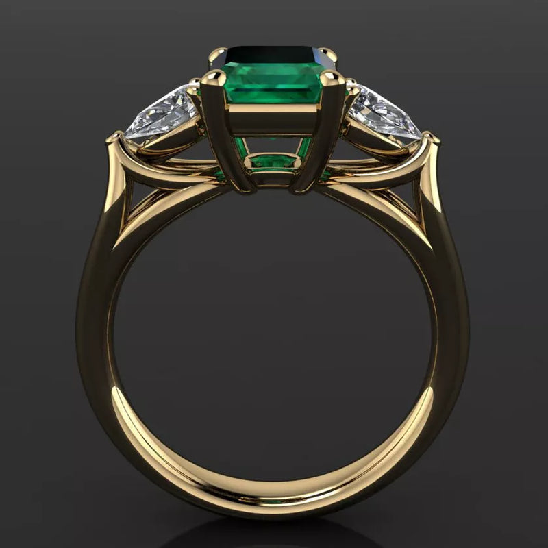 14k Gold Emerald Ring: Pure Emerald Gemstone for Women